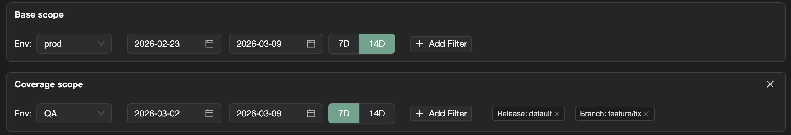 Coverage config