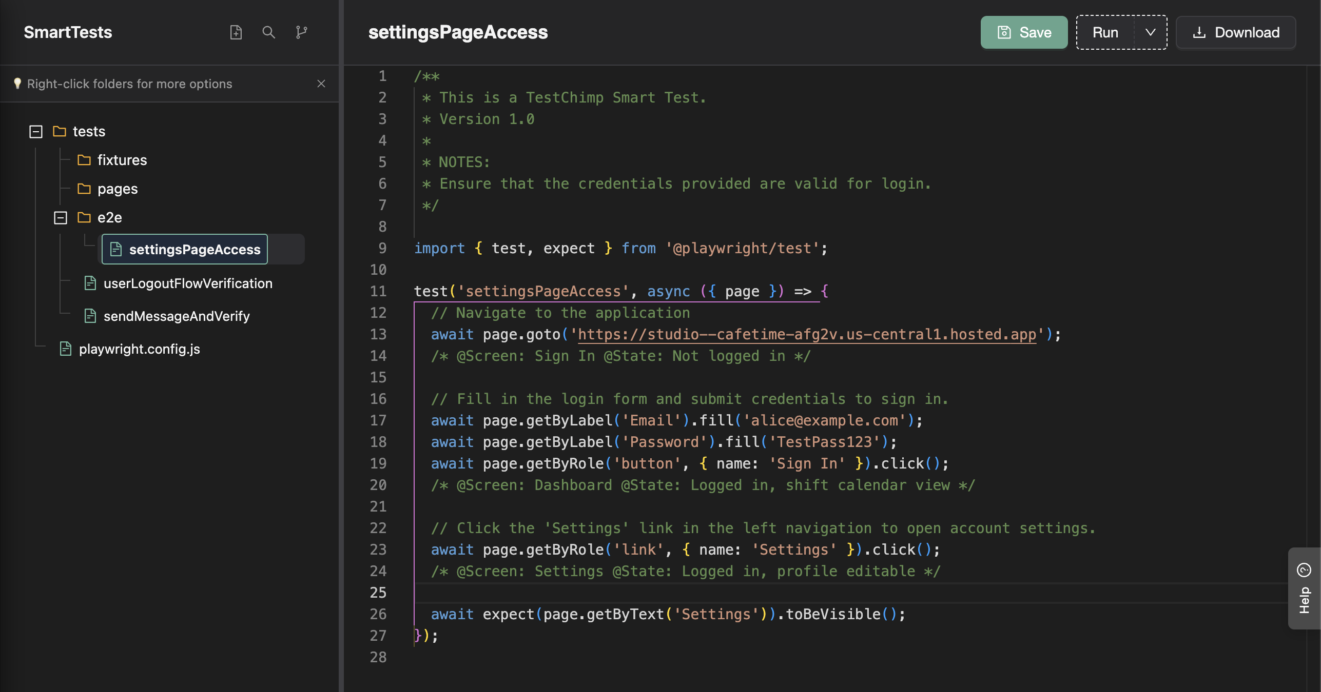 TestChimp Web IDE
