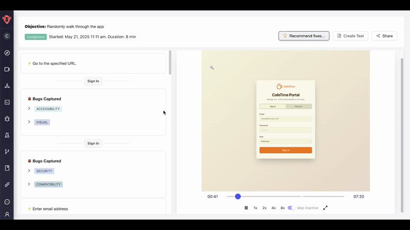 Animated gif showing what the result of an ExploreChimp exploration